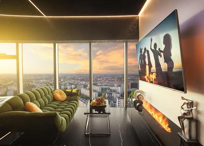 Sky Tower Z Jakuzzi Przy Oknie *